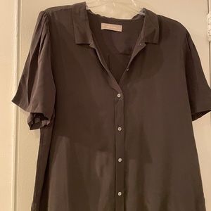 Everlane Black Silk Button Down